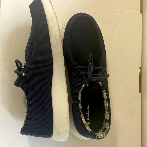 Orthocomfoot men’s boat shoes in navy blue and white, size 10 - Picture 3 of 7